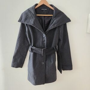 Ambience apparel gray grey peacoat button fall autumn coat size Medium